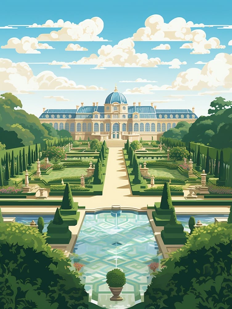 Versailles Gardens France Illustration 2