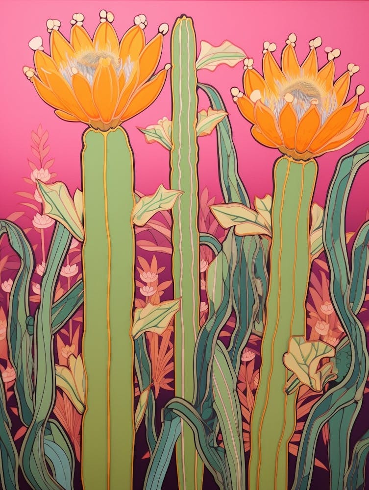 Mexican Style Cactus Illustration Trichocereus Cactus 4