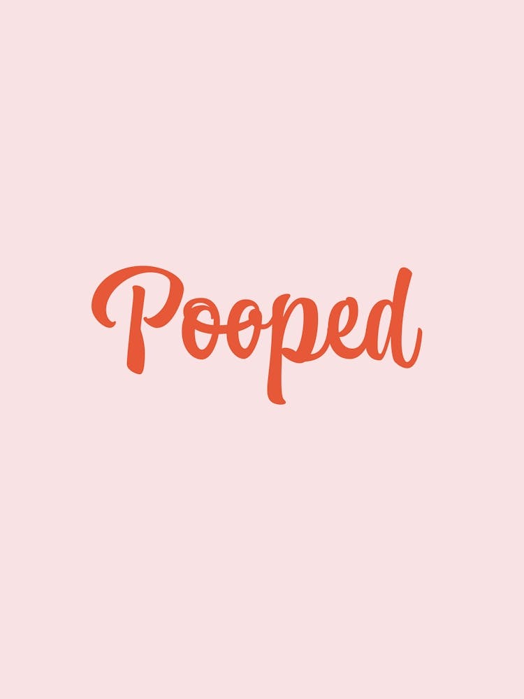 Pooped  Humour Typography Red and Pink Poster Print Art Lover Inspired 