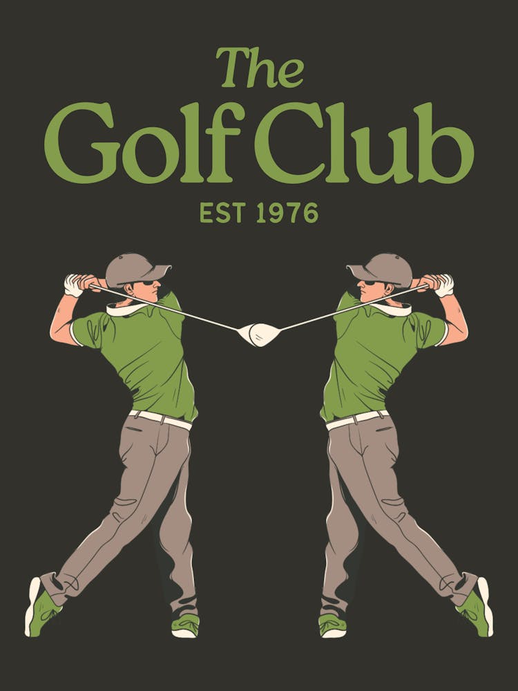 The Golf Club | Golfer Decor | Trendy Preppy Athletic Wall Art | Sporty Art | Black + Green Sports