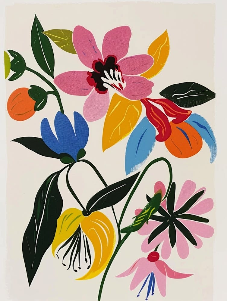 Painted Florals Fuchsia 3