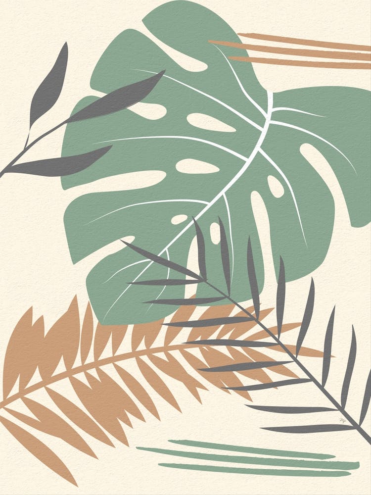 Beige Tropic Leaves