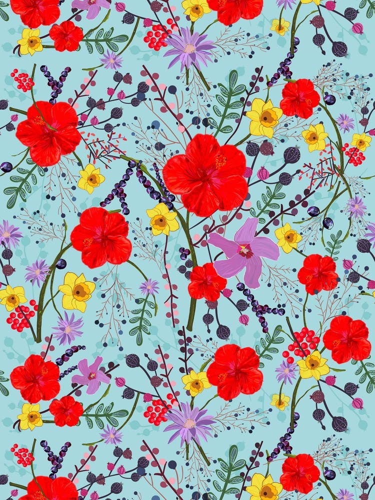 Hibiscus Bouquet Pattern