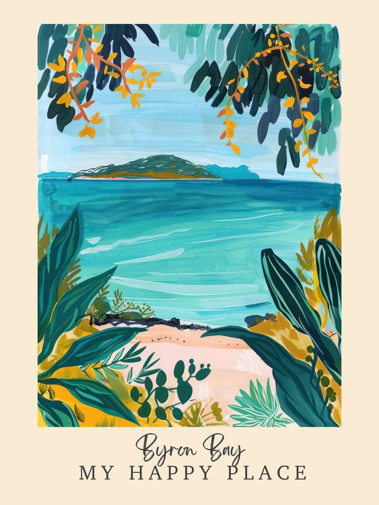 My Happy Place Byron Bay 4 Travel Poster