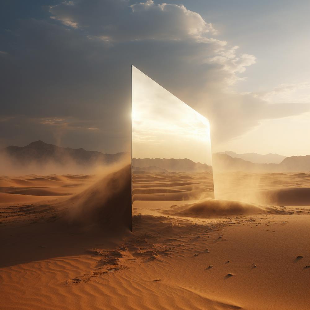 Sandstorm with a image which portray