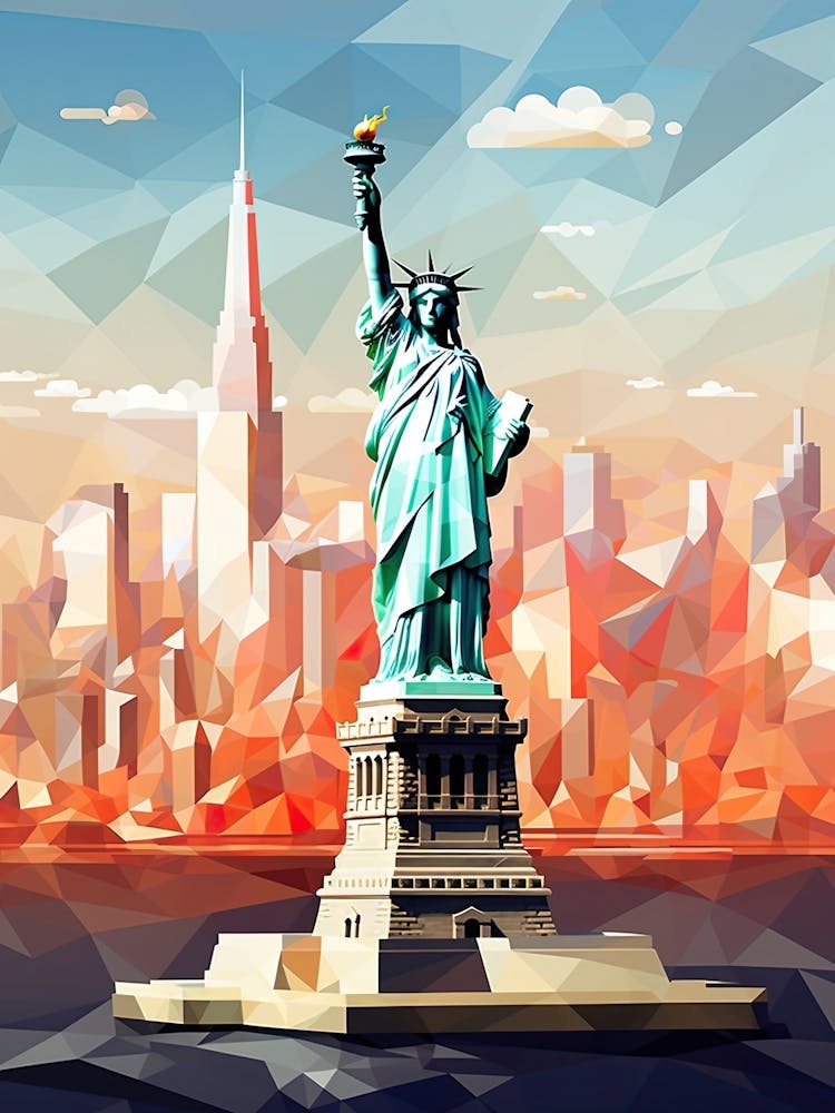 New York City, Usa, Geometric Illustration 4
