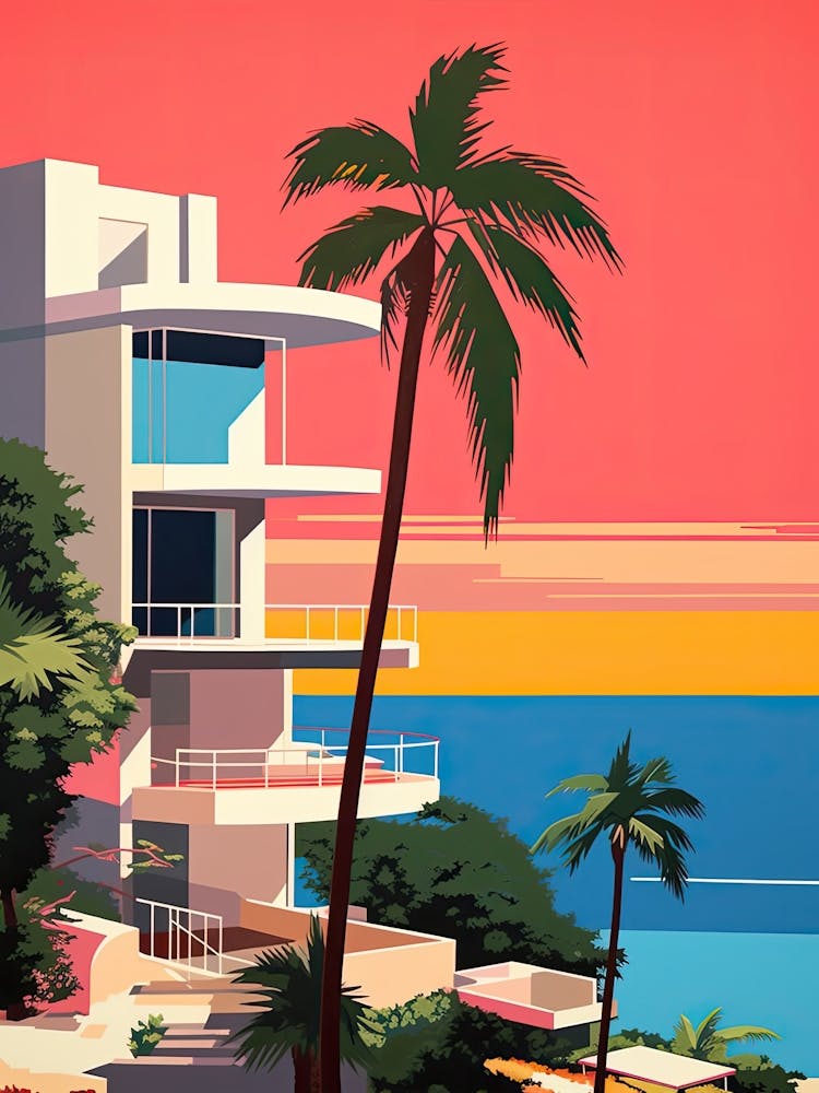 Acapulco, Mexico, Bold Outlines 3