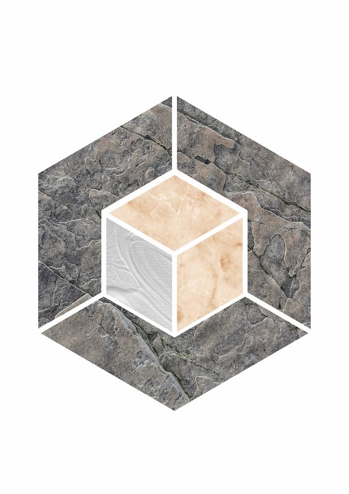 Peach and Grey Marble Hex
