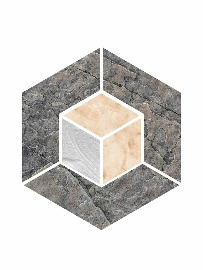 Peach and Grey Marble Hex