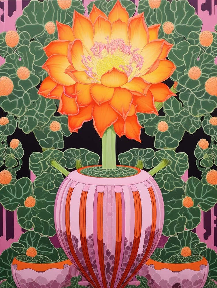 Mexican Style Cactus Illustration Lophophora Williamsii Cactus 1