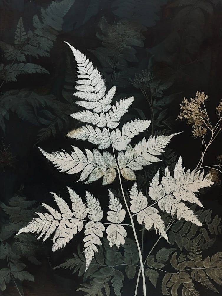 Silver Lace Fern Painting 2