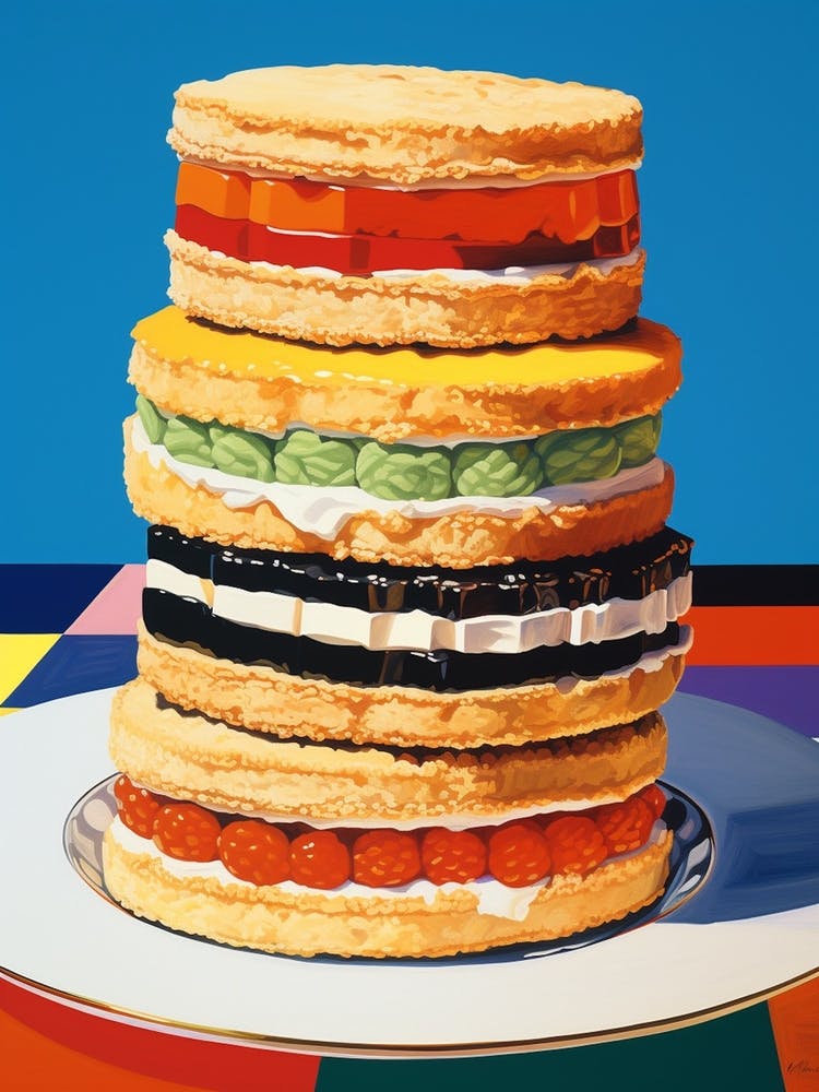 Retro Gestapelte Kuchen