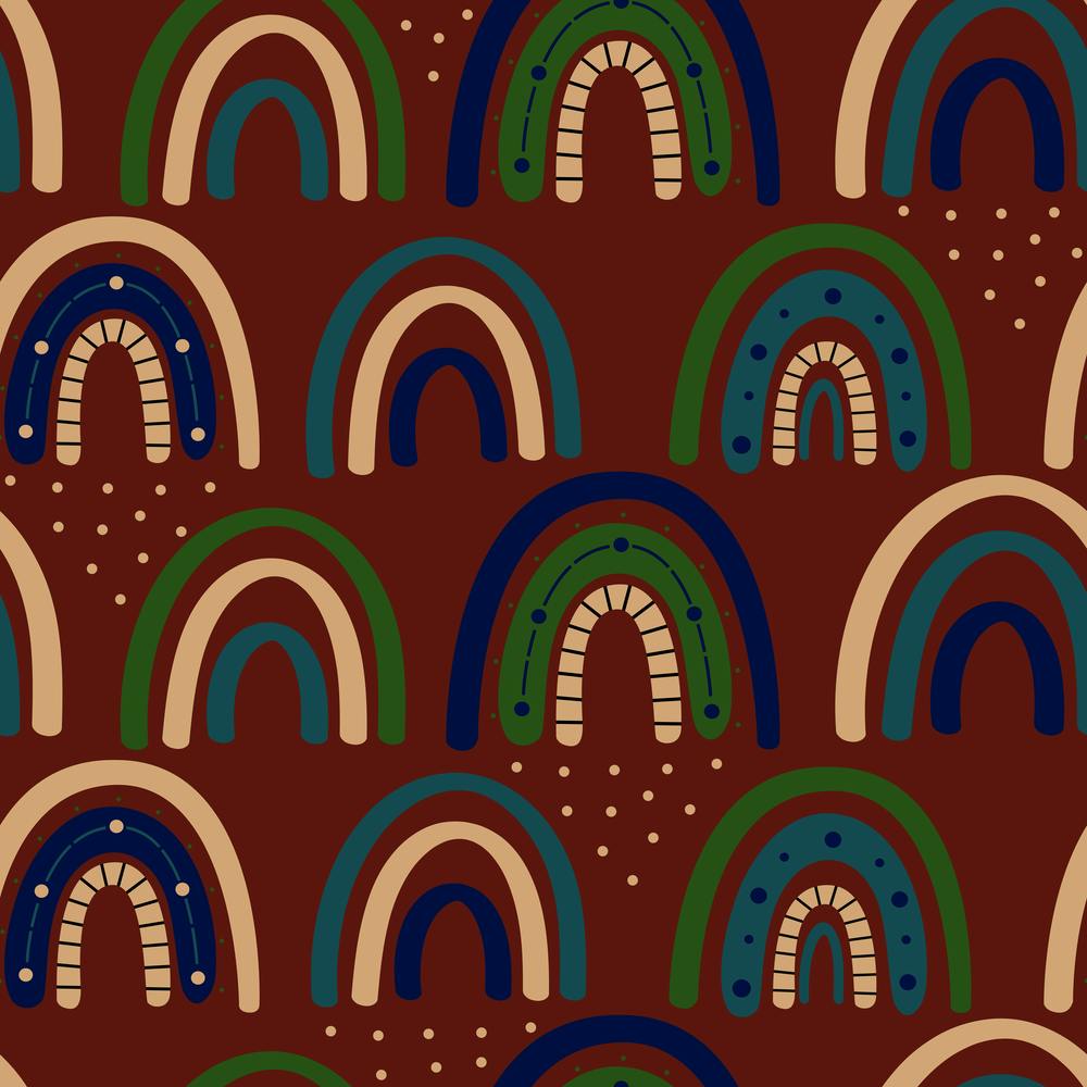 Boho Rainbow Seamless Pattern