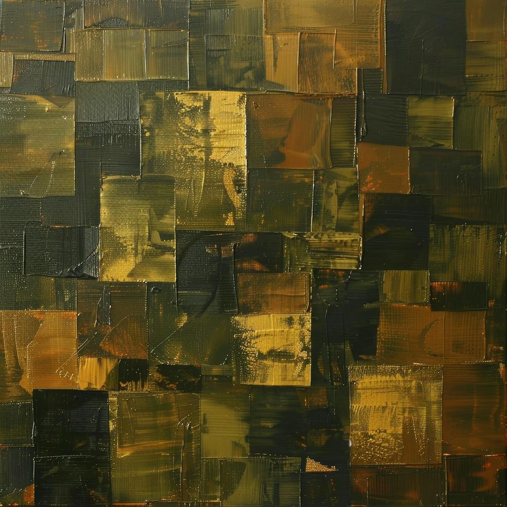 Abstract Painting, Oil On Canvas, Brown Color