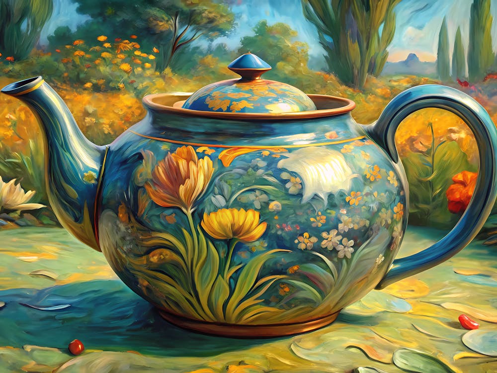 van gogh Teapot In The Garden 1