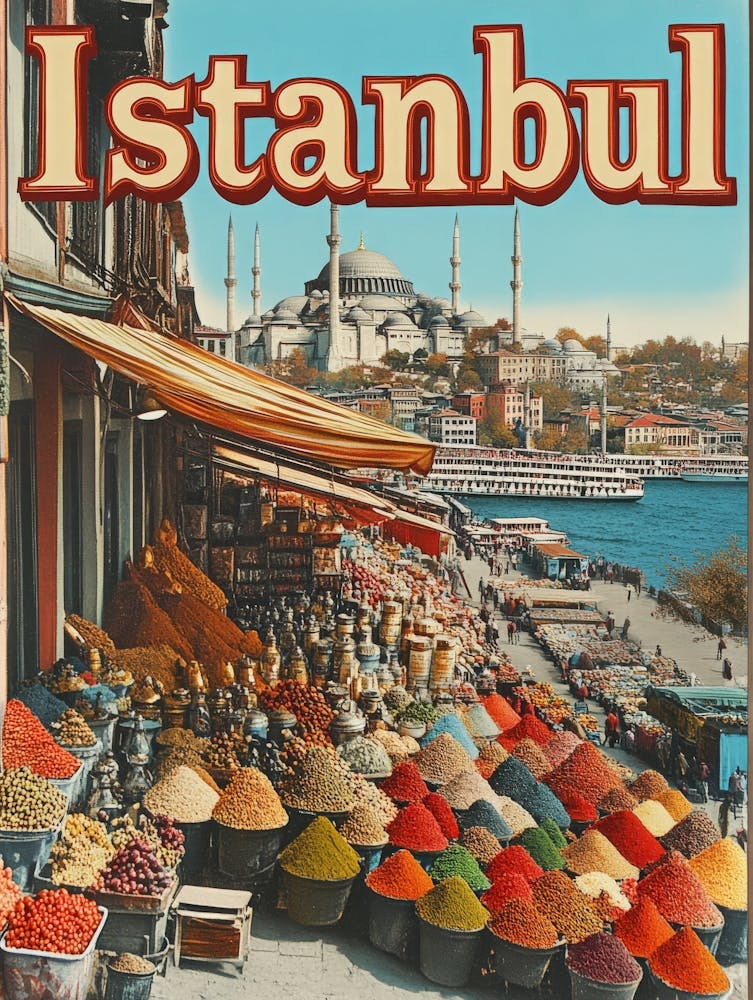 Aihrgdesign A Mid Century Modern Travel Poster For Istanbul 4