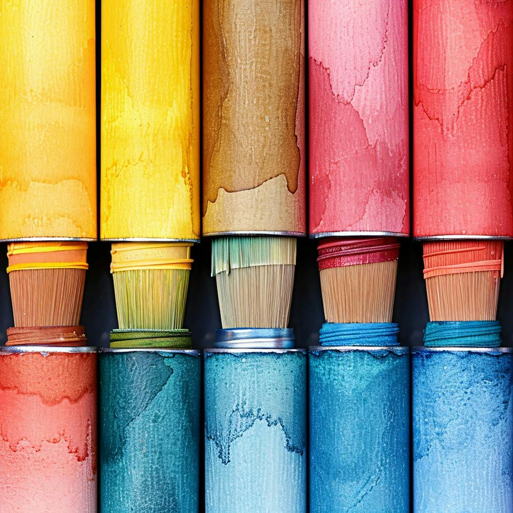 Bunte Pinsel auf schwarzem Hintergrund