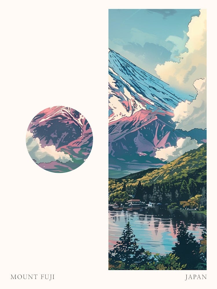 Mount Fuji Japan 10 Cut Out Travel Poster