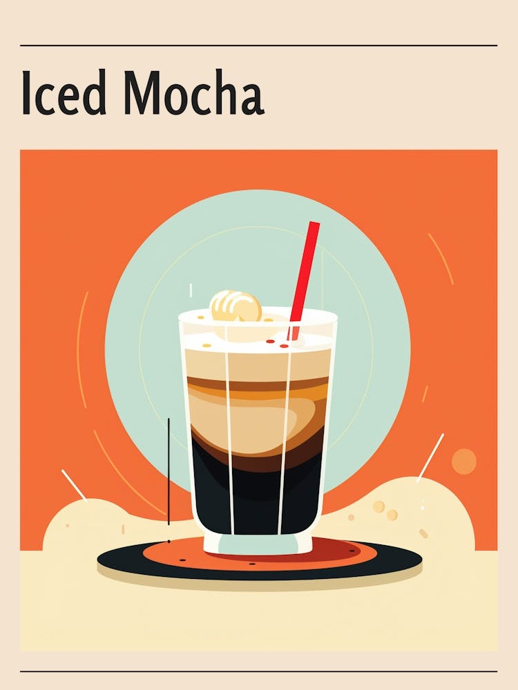 Iced Mocha Midcentury Modern Poster