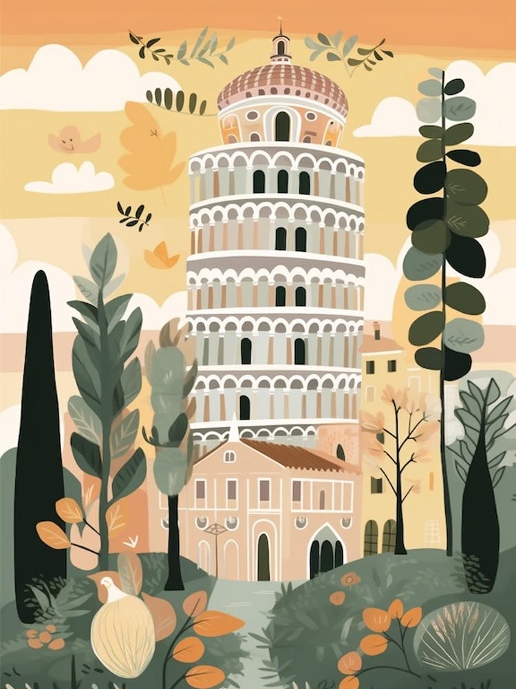 Pisa, Italy Illustration