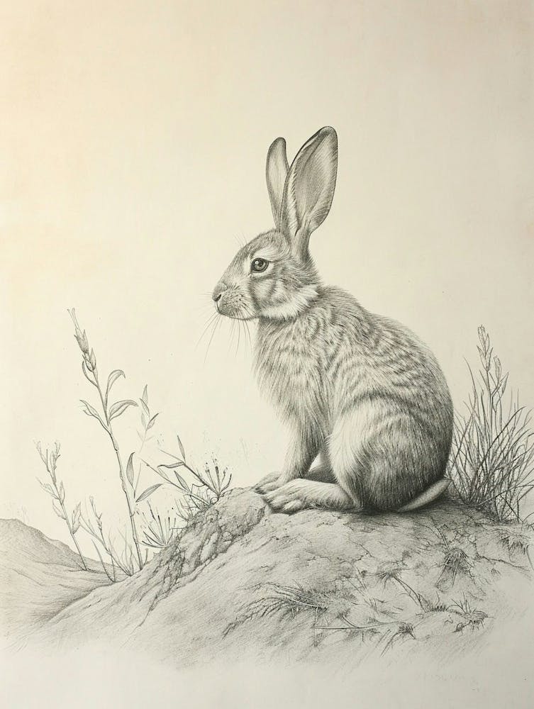 Thrianta Rabbit Drawing 4 Art Print by Ritual Art Prints – Fy!