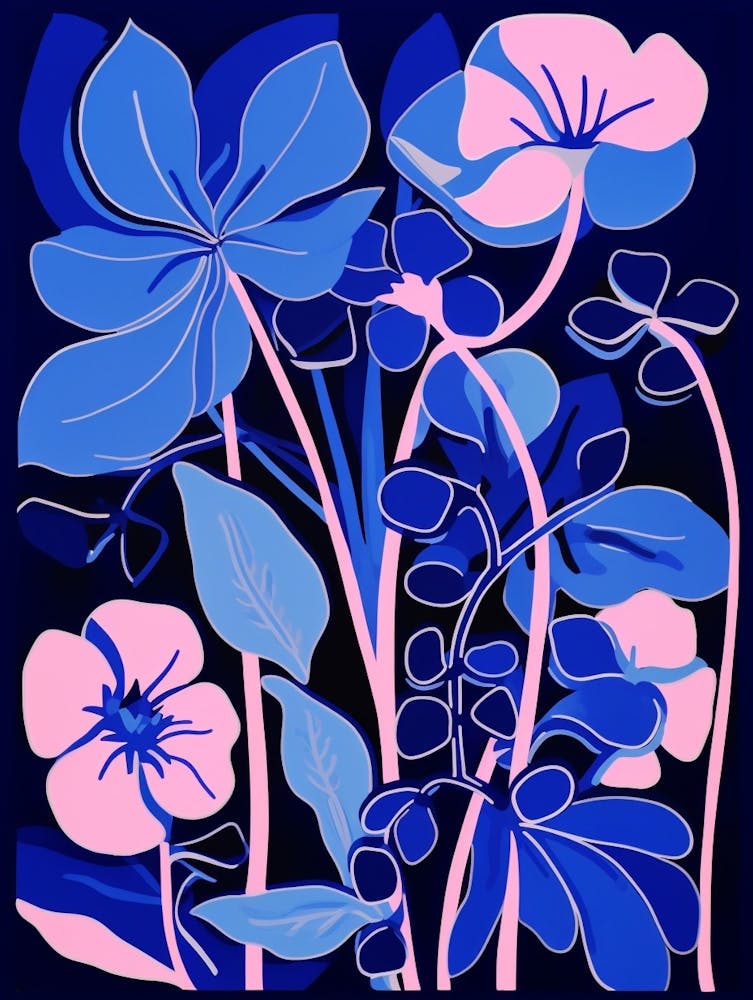 Blaue Blumenillustration Wicke 1