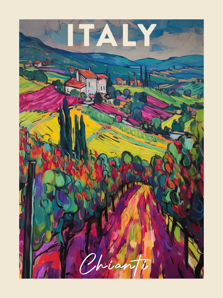 Chianti Italy 1 Fauvist Painting  Travel Poster