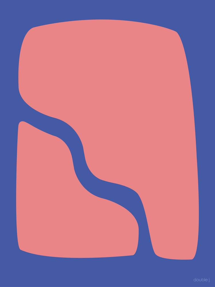 Floating Entity Bright Pink And Blue Contemporary Abstract Colourful