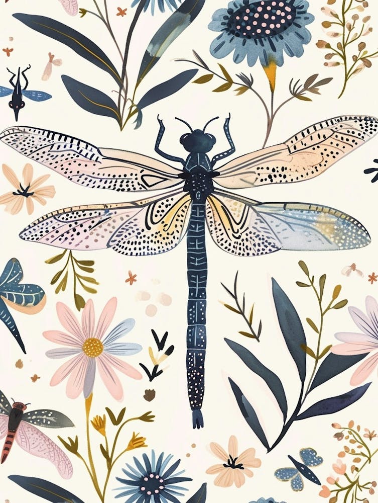 Colourful Insect Illustration Dragonfly 11