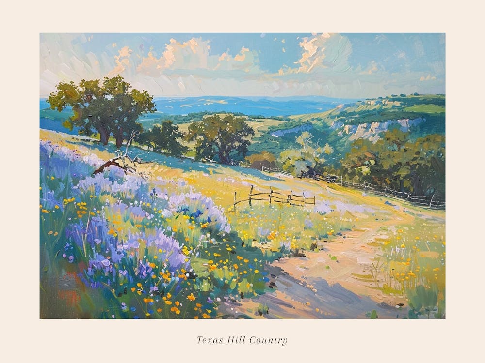 Western Landscapes Texas Hill Country 4 Poster