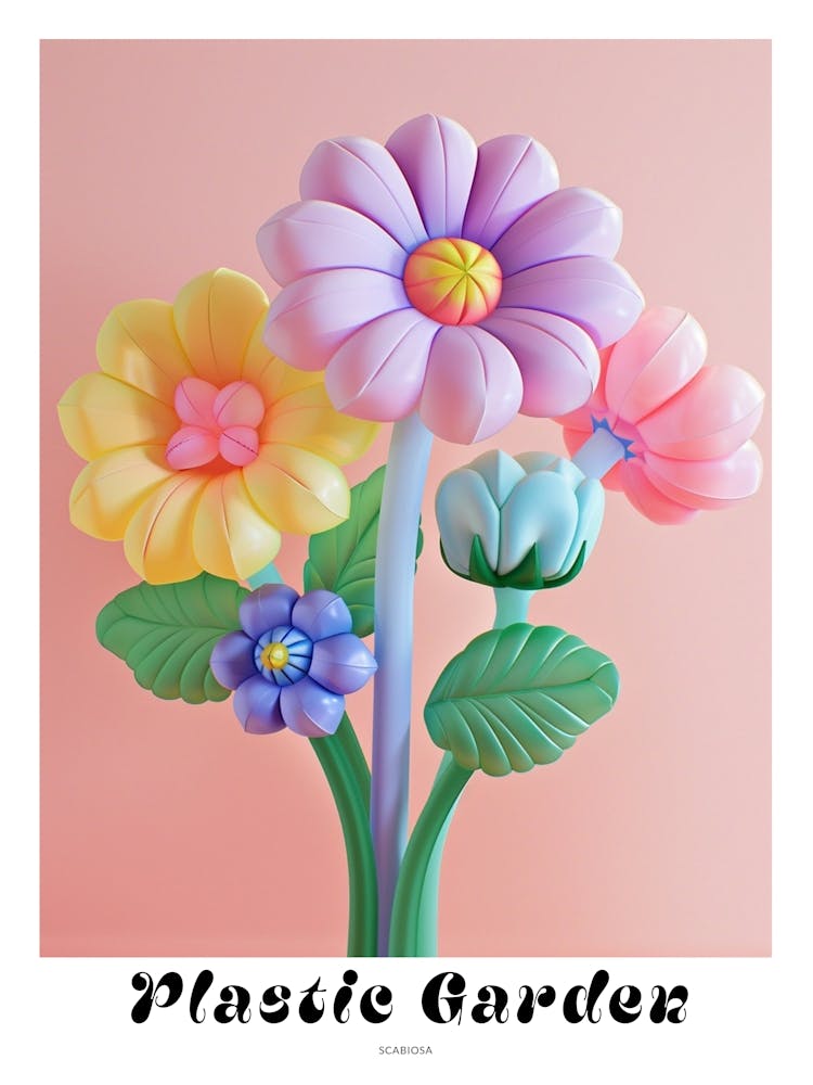 Dreamy Inflatable Flowers Poster Scabiosa 1