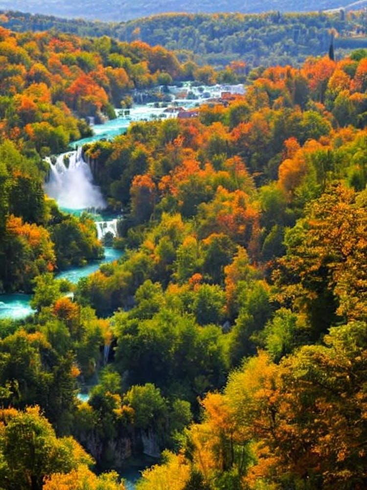 Krka National Park 2 Croatia Vintage Poster