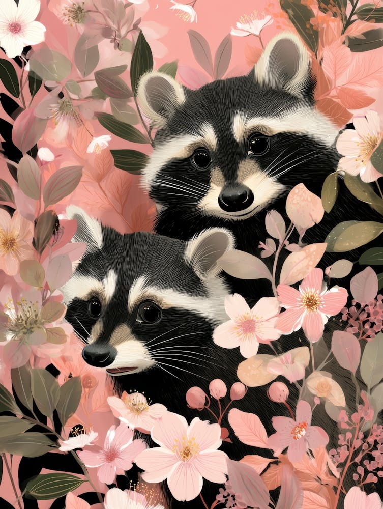 Raccoons In Bloom