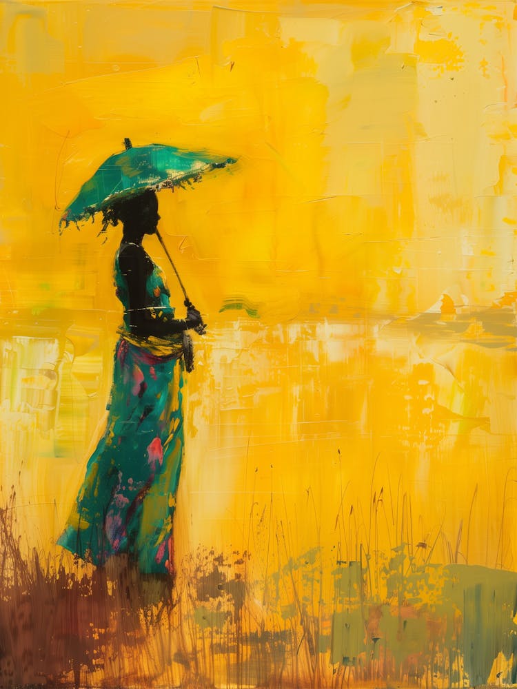 Frau mit Regenschirm
