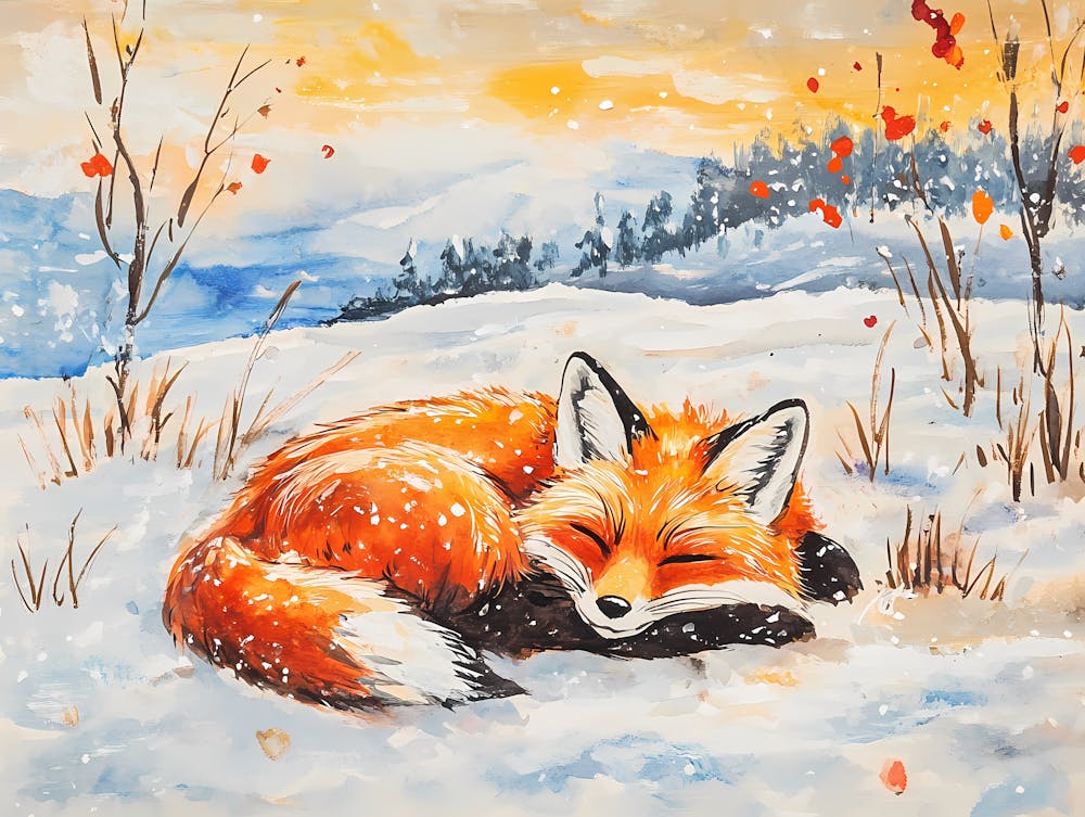 Red Fox In The Snow