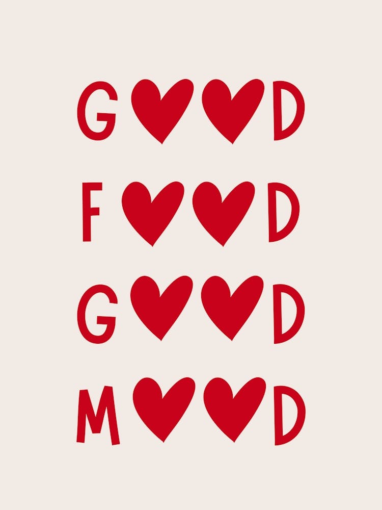 Good Food Good Mood In Red