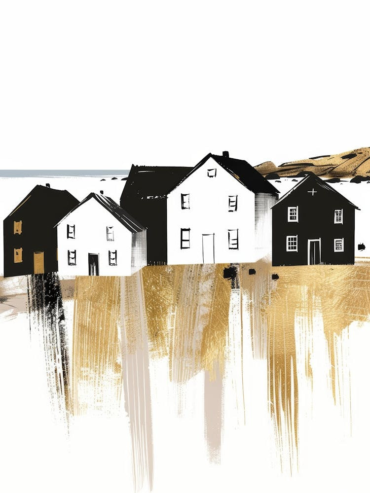 Houses On The Beach Canvas Print 1