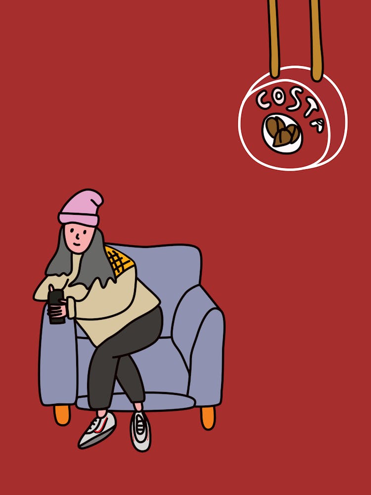 Phone Girl at Cafe