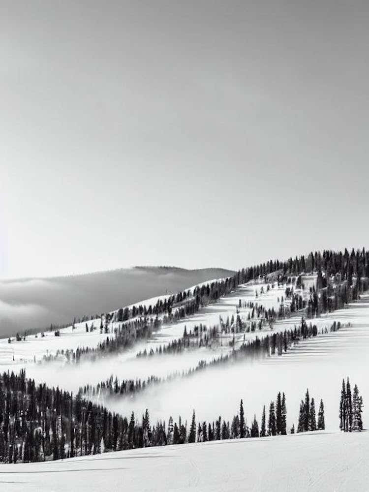 Park City, Usa Black And White Skiing Poster