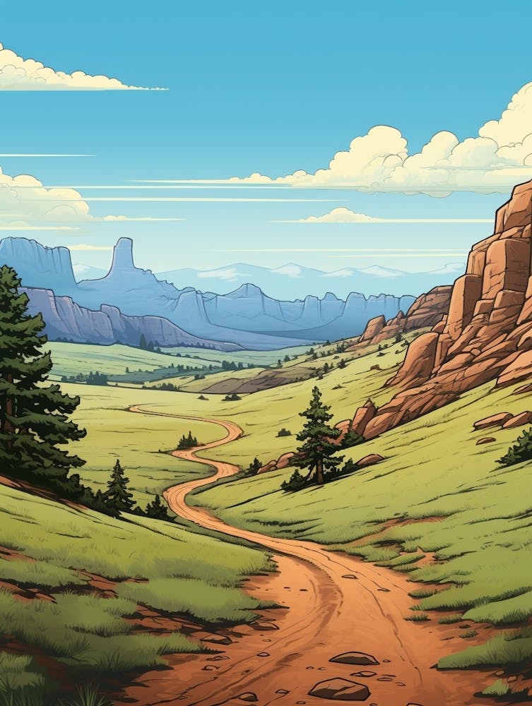The Colorado Trail Usa 3 Vintage Travel Illustration