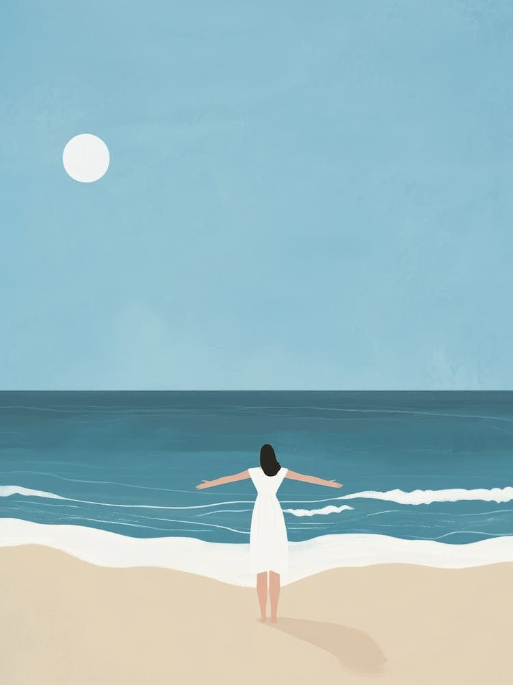 Woman On The Beach 1