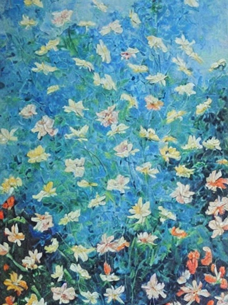 Columbine Floral Print Bright Painting Flower