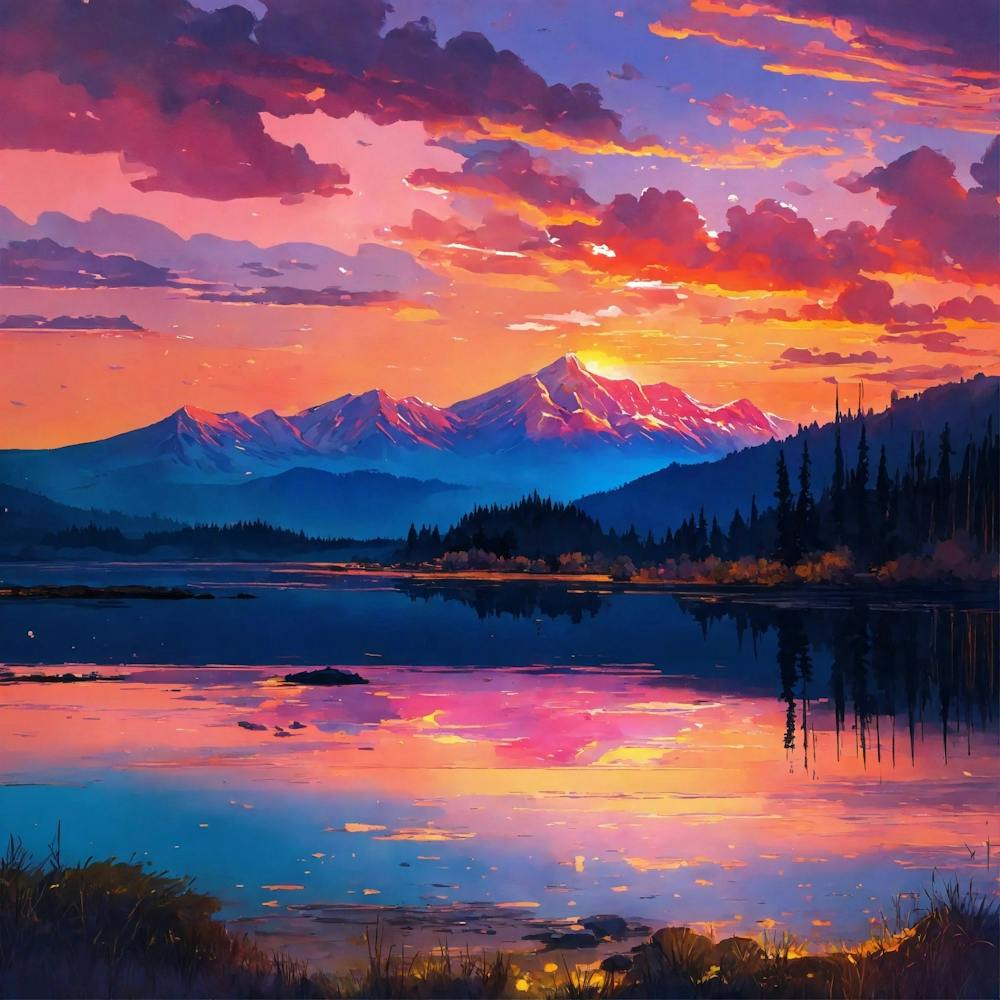 Sunset In The Mountains