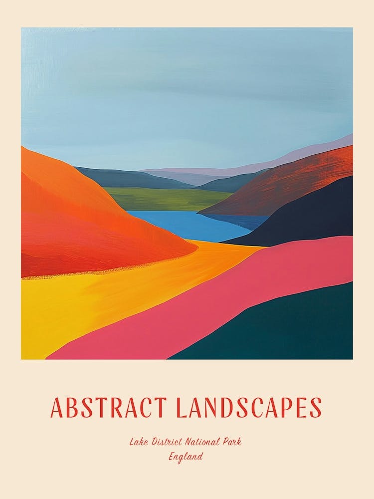 Abstration Colorée Lake District National Park England 1 Affiche