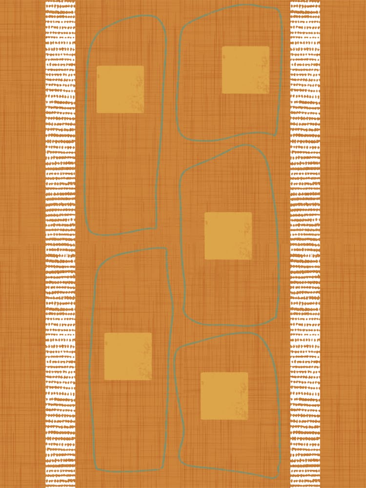 Japandi Frame Lines Caramel Brown