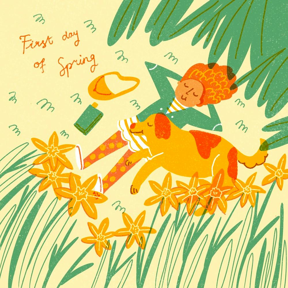First Day Of Spring Illustration