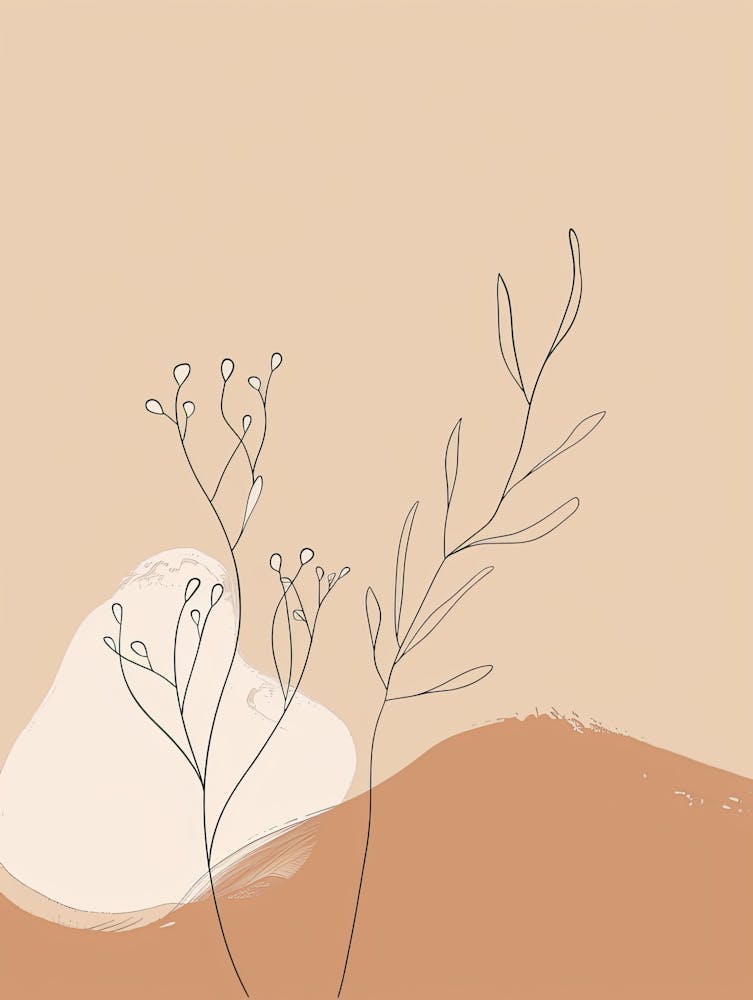 Reykjavik Botanical Garden Boho Line Art