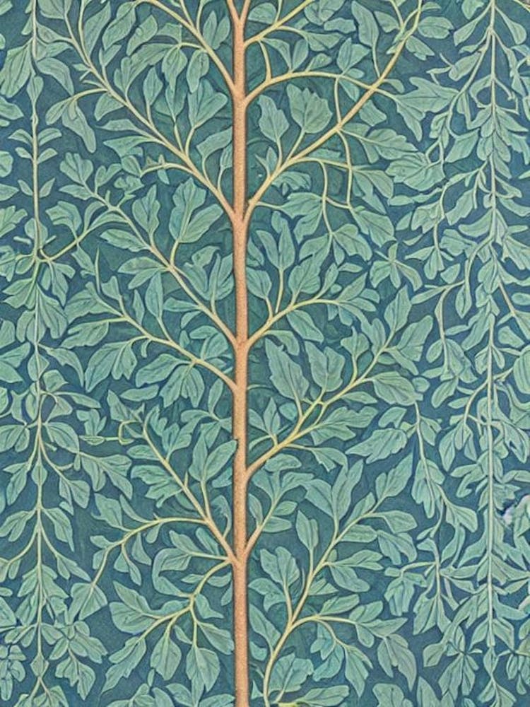 Shagbark Hickory 2 tree Vintage Botanical