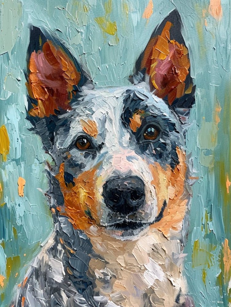 Australian Shepherd Dog  Acrylic Painting 7