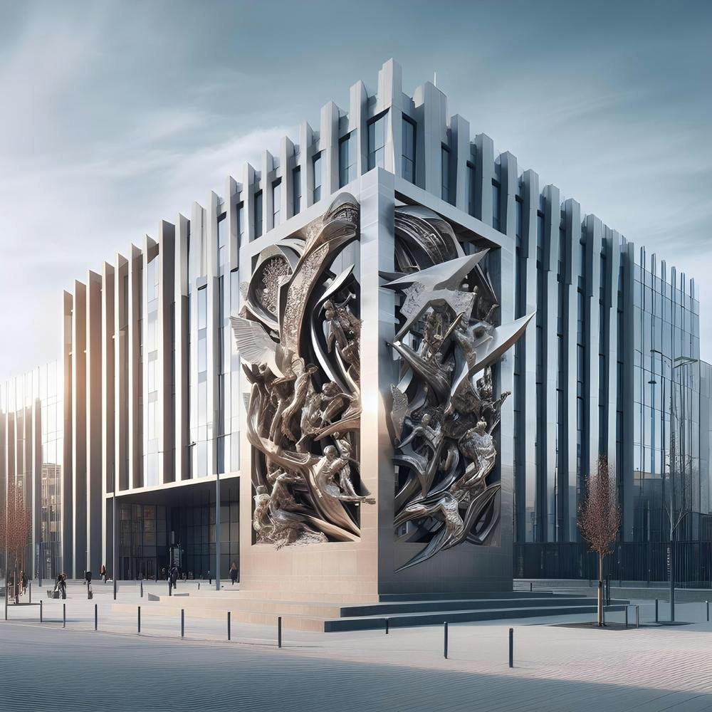 Sculpture In Front Of A Building
